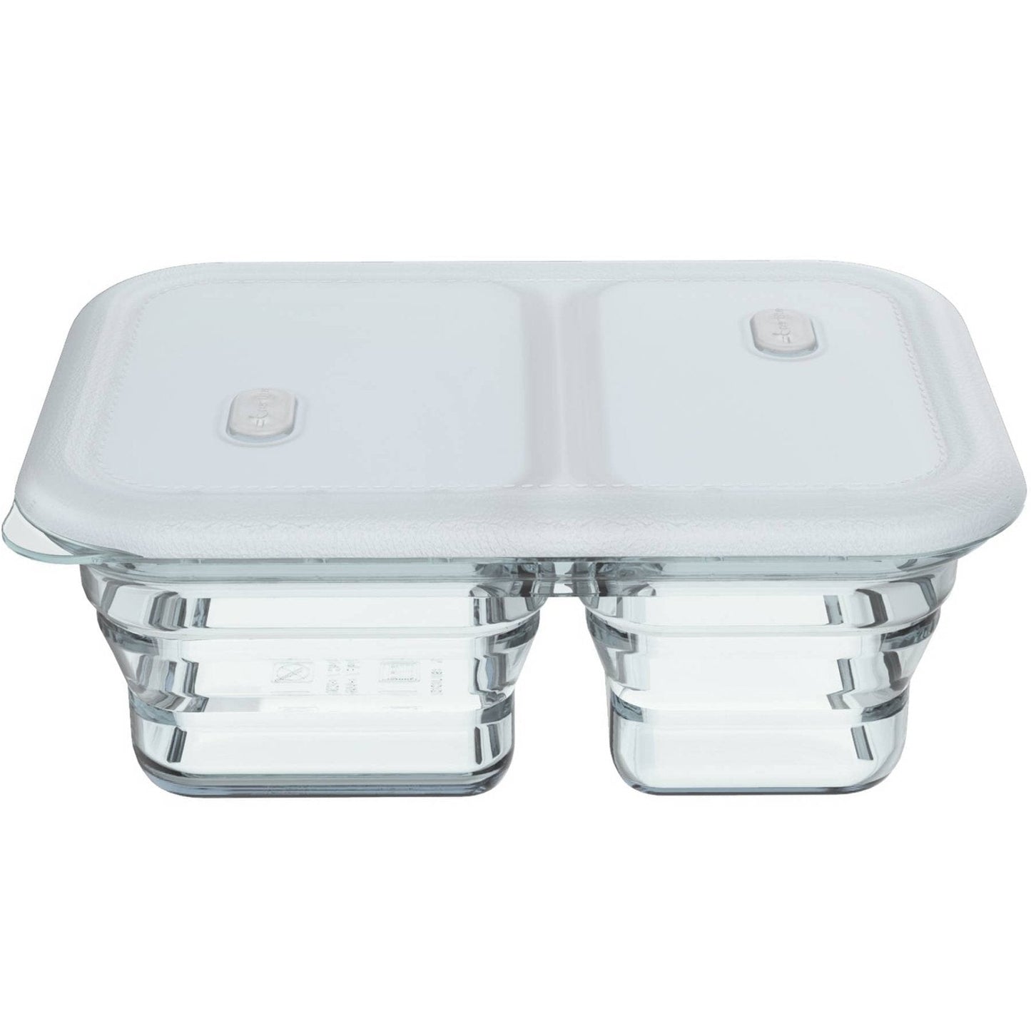 1200ml sammenleggbar boks m/ 2 rom i silikon - clear - Lev Logisk