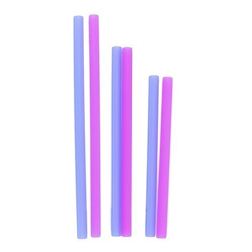 GoSili gjenbrukbare sugerør i silikon 6 - pk rosa/blå - Lev Logisk