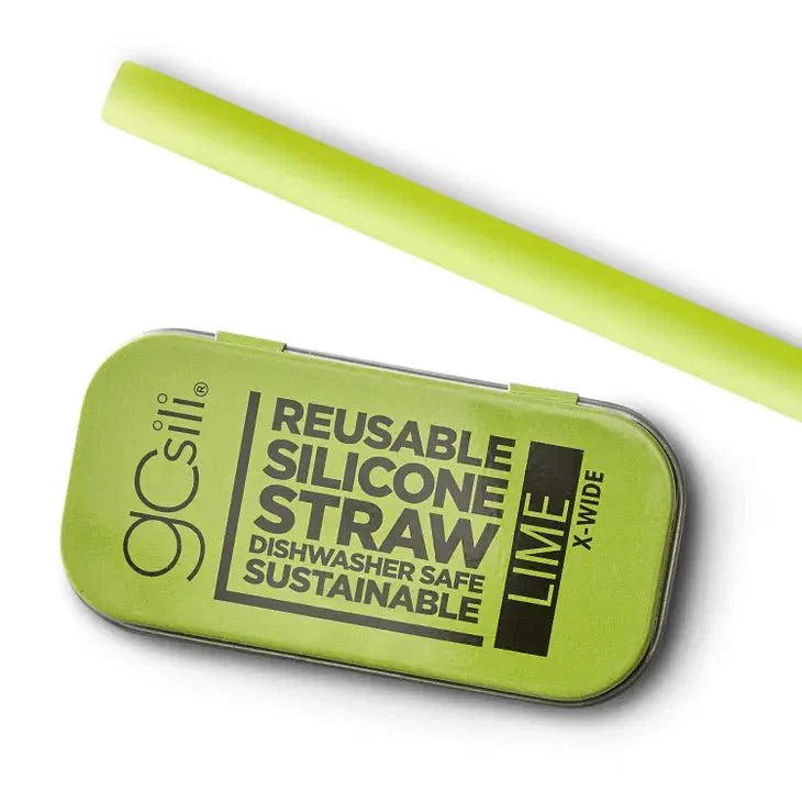 GoSili to - go XL silikonsugerør - Lime - Lev Logisk