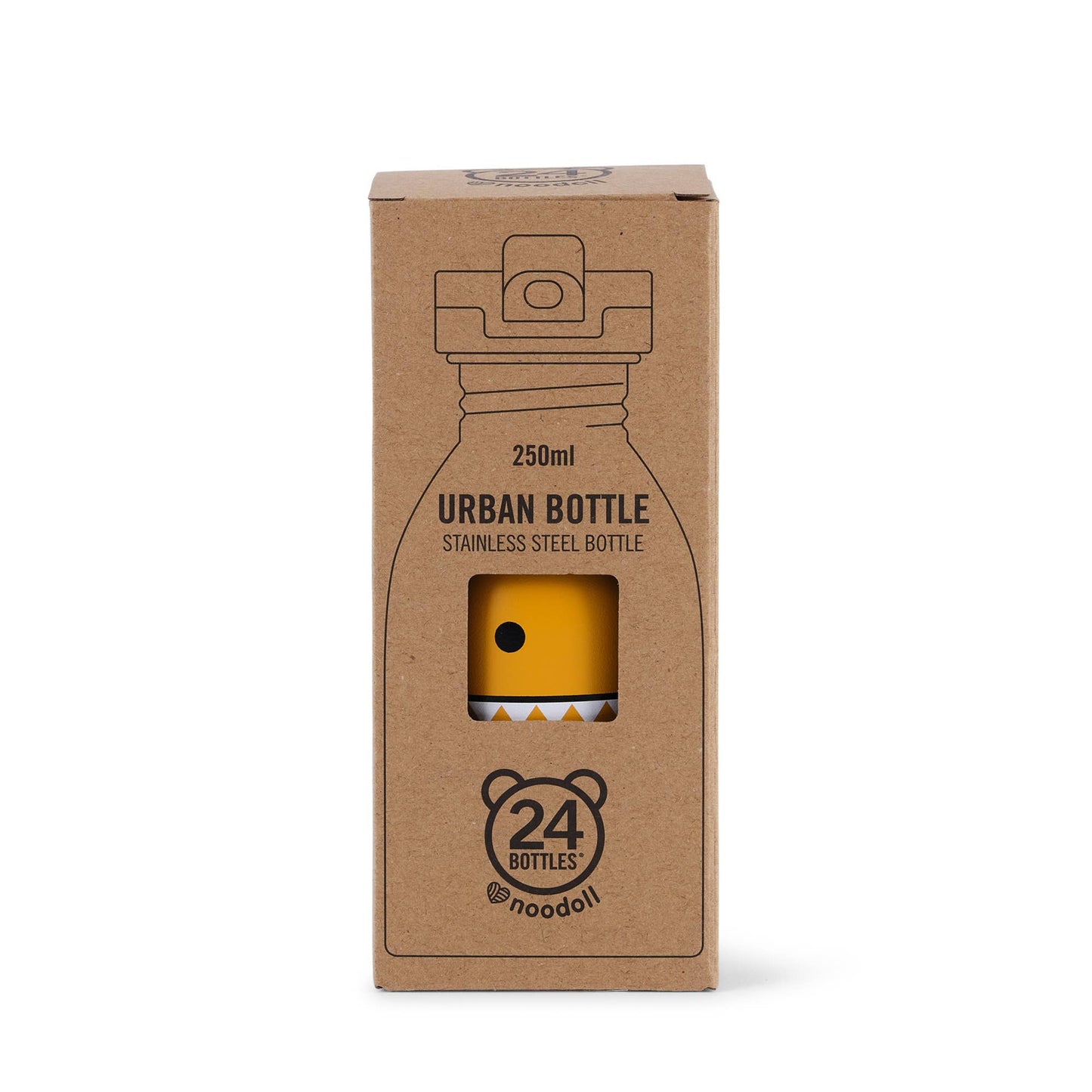 Noodoll/24 bottles drikkeflaske - Orange - brown monster - Lev Logisk
