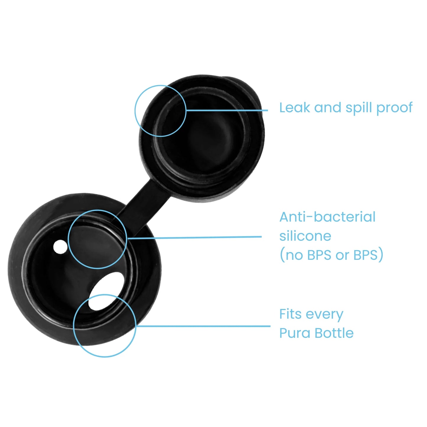 Pura ISOLERT sportsflaske 650 ml - Black - Lev Logisk