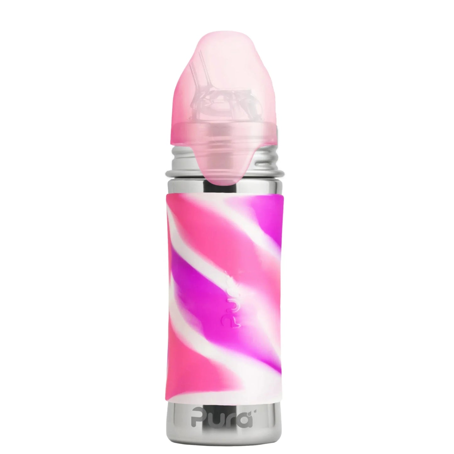 Pura KIDDO sugerørflaske 325 ml - Pink swirl - Lev Logisk