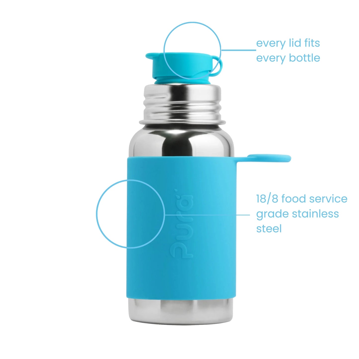 Pura sportsflaske 550 ml - Aqua - Lev Logisk