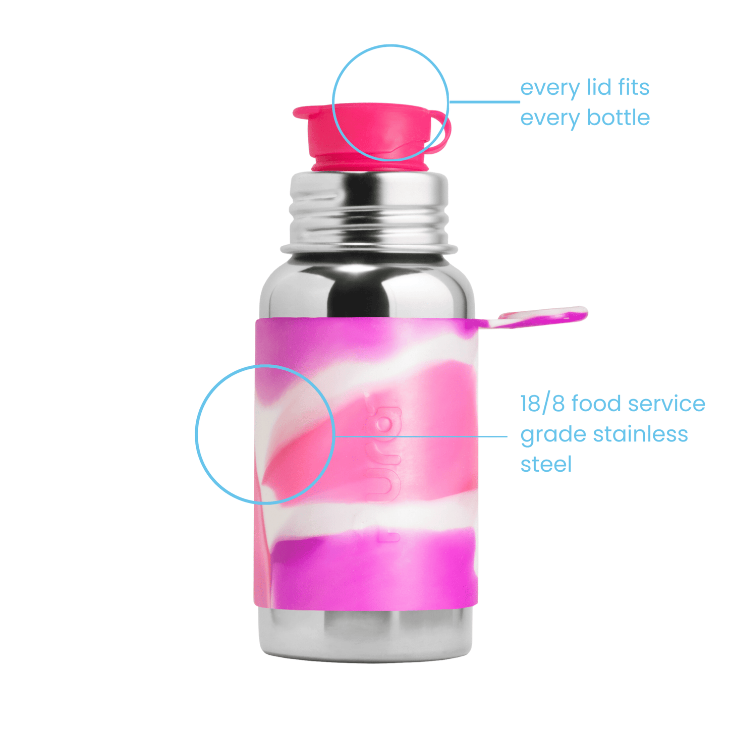 Pura sportsflaske 550 ml - Pink swirl - Lev Logisk