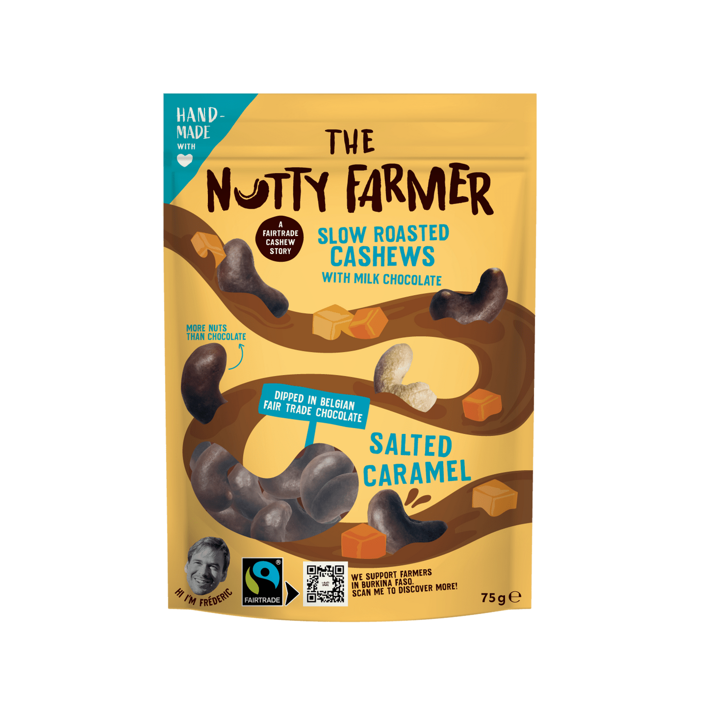 Sakte ristede cashewnøtter m/melkesjokolade og salt karamell - Lev Logisk