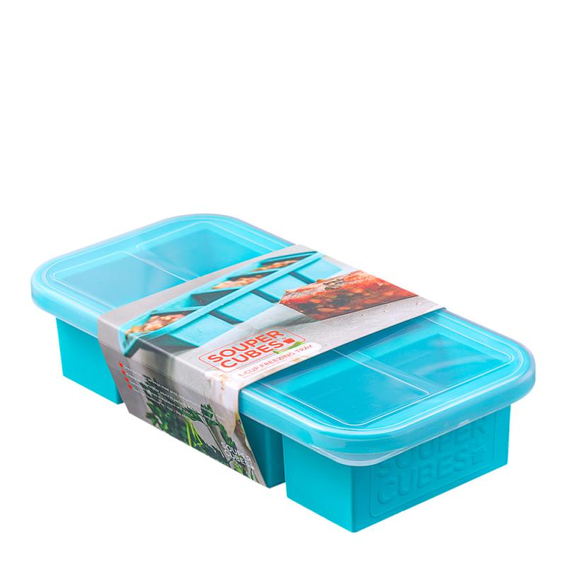 Souper cubes silikonform 4 x 250ml Blå