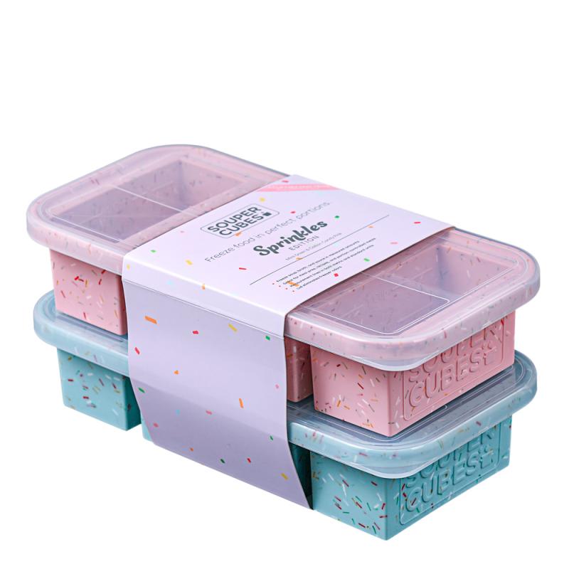 2-pk Souper cubes silikonform 4 x 250ml Sprinkle edition