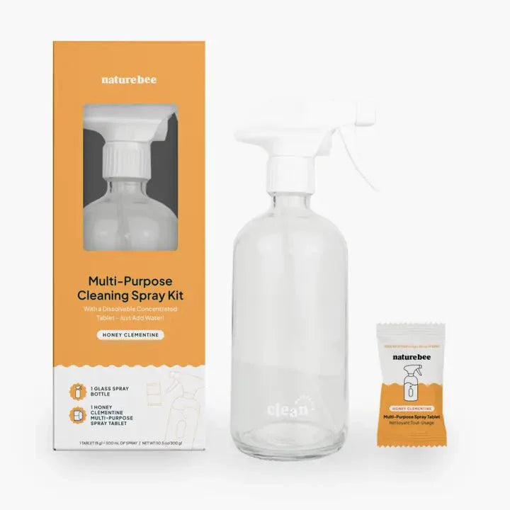 Sprayflaske i glass + tablett - Multiuse - Lev Logisk