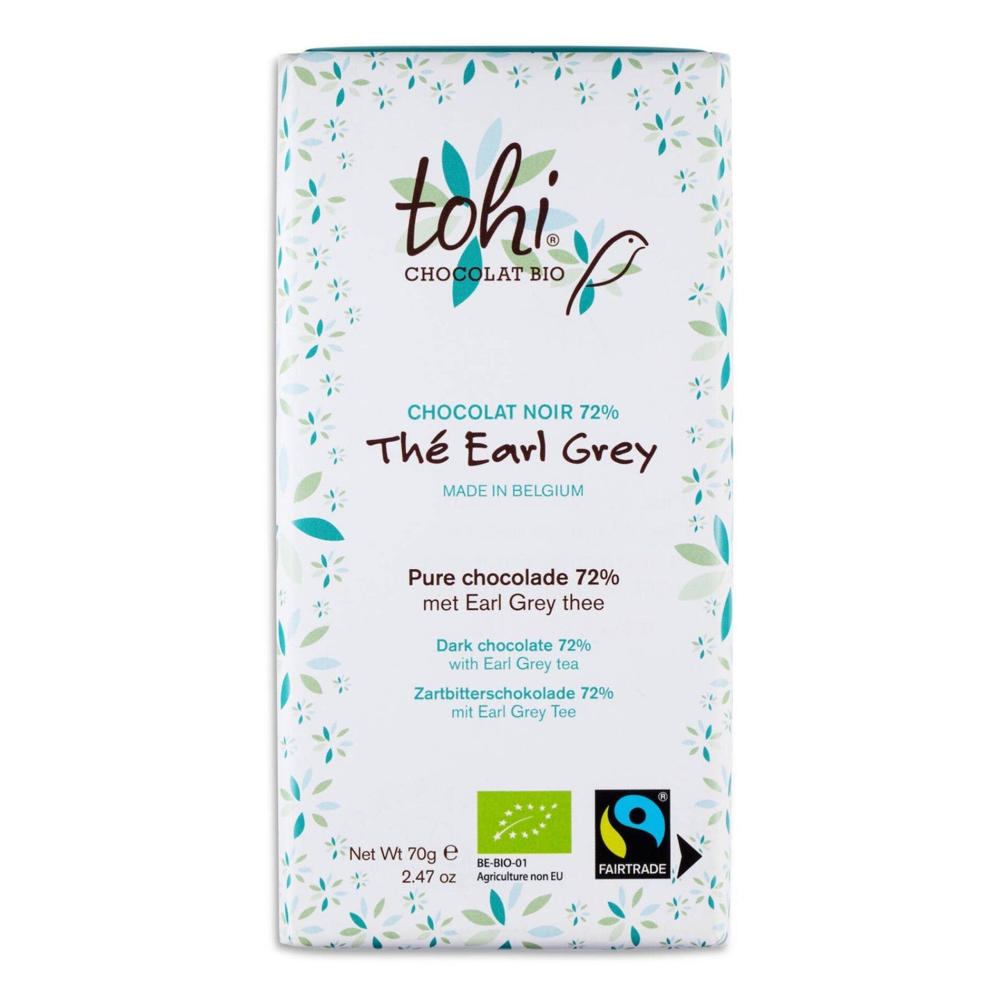 Tohi økologisk mørk sjokolade 72% Earl Grey - te - Lev Logisk
