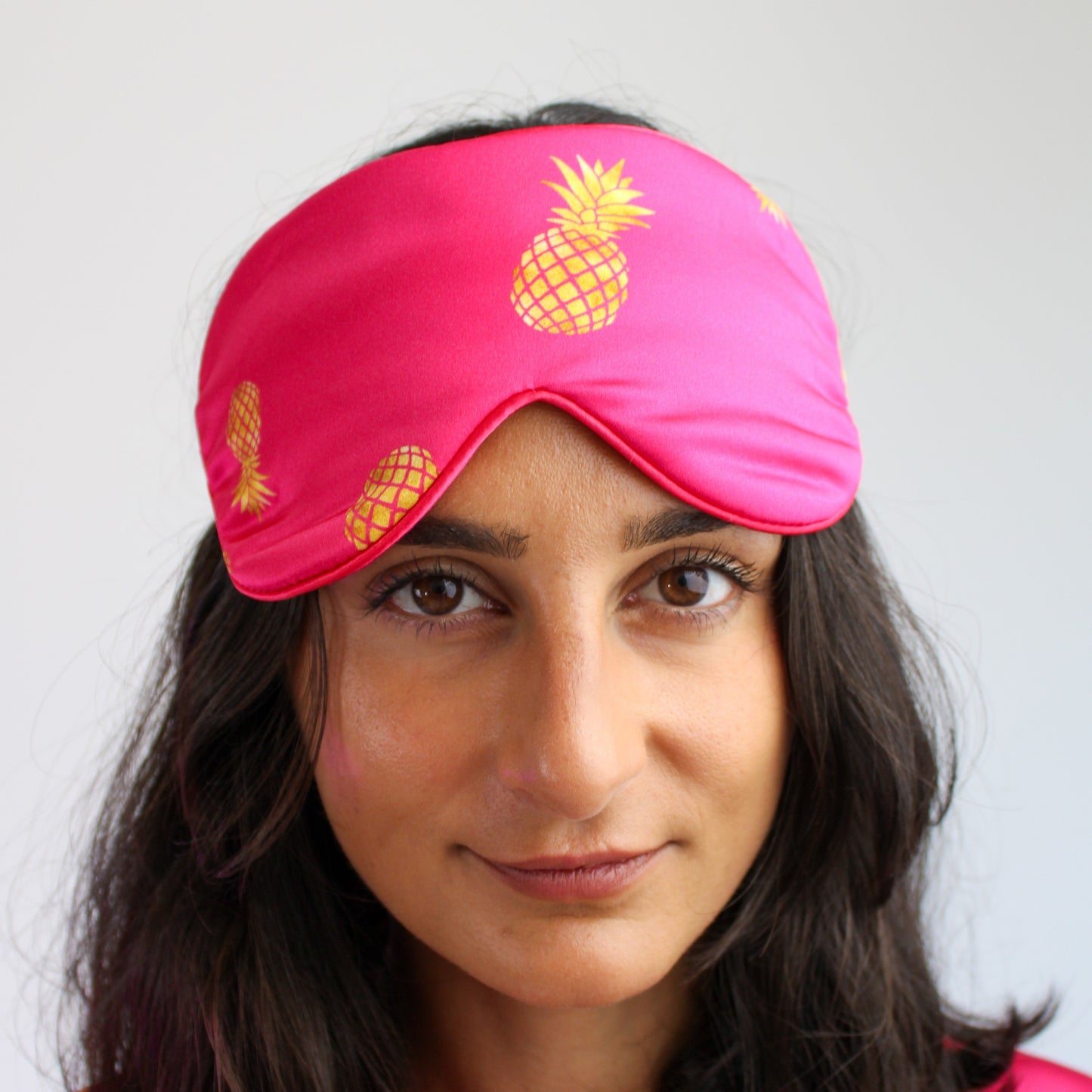 Fuchsia Ananas Sovemaske Silke