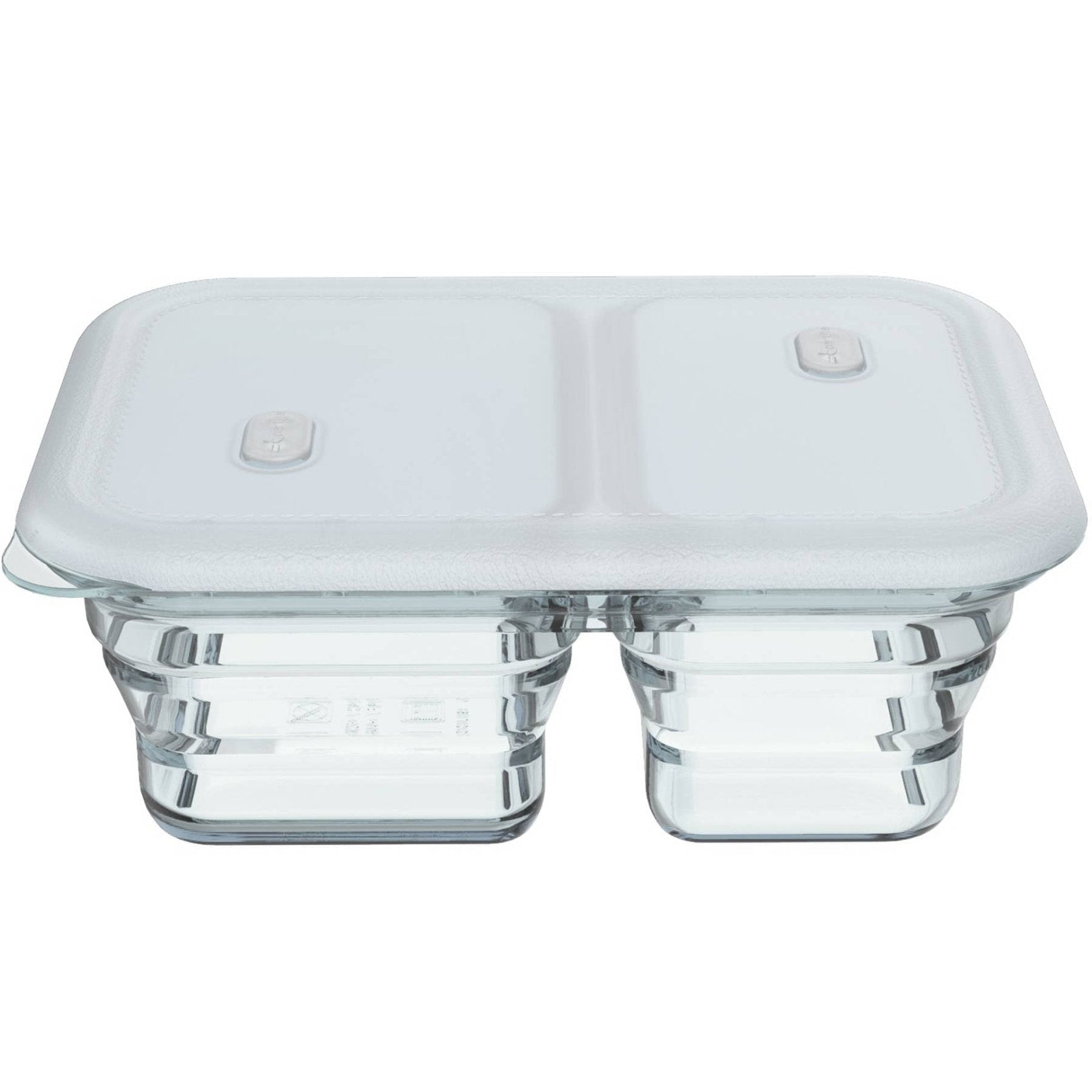 1200ml sammenleggbar boks m/ 2 rom i silikon - clear - Lev Logisk