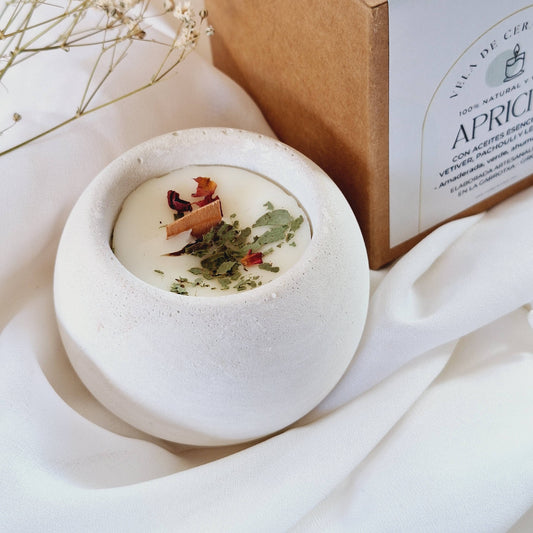Soyavokslys med eteriske oljer - Vetiver, patchouli og sitrongress - Front bilde