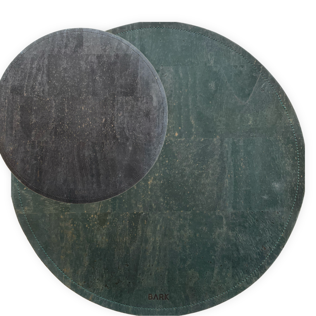 Tosidig spisebrikke/pyntebrikke av korkskinn (mengderabatt)