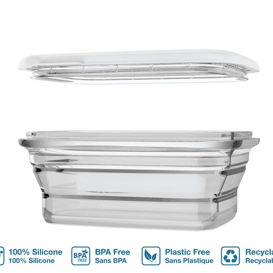 460ml sammenleggbar boks i silikon - Clear - Lev Logisk
