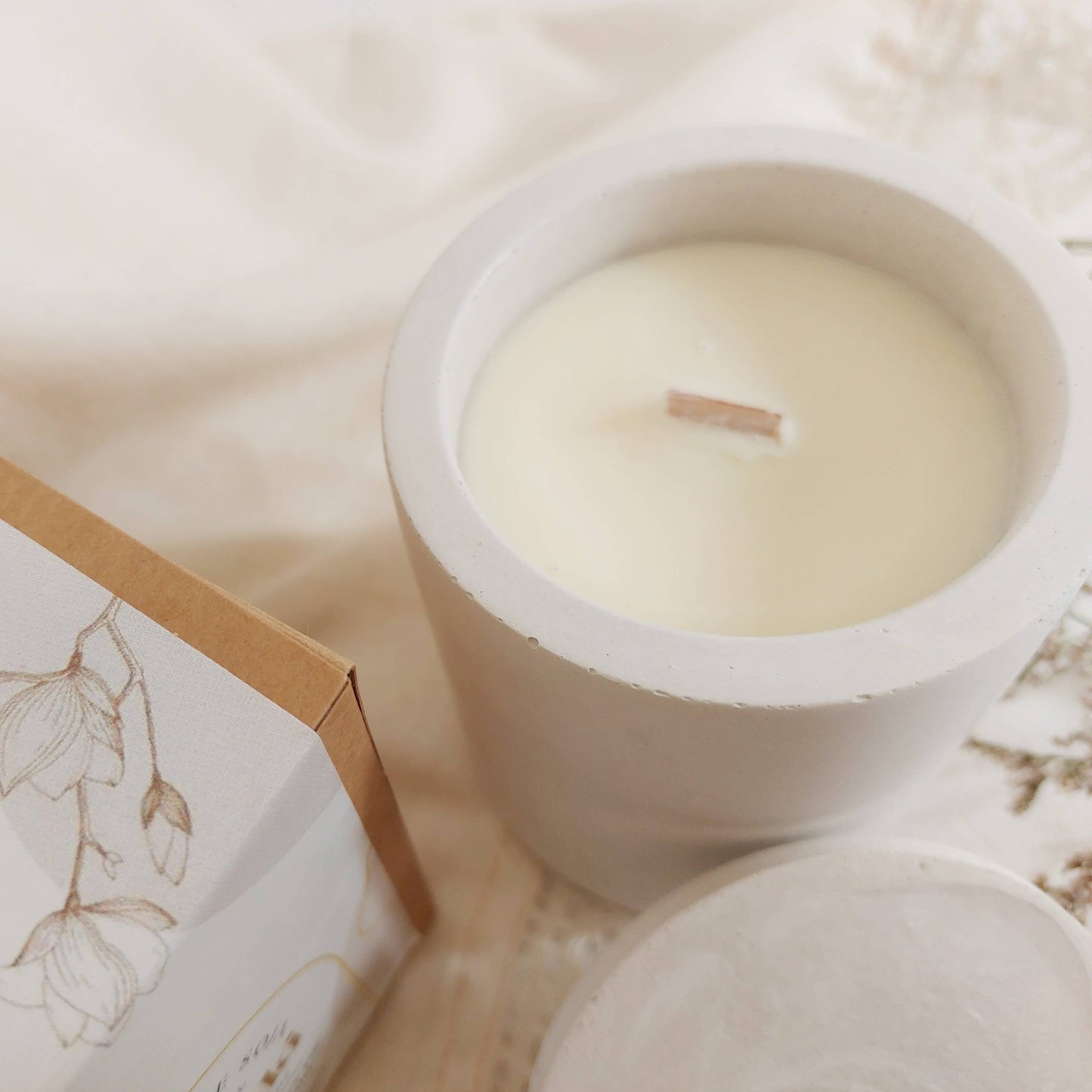 Soyavoks lys med eteriske oljer - Jasmin & ylang ylang - Bilde ovenfra