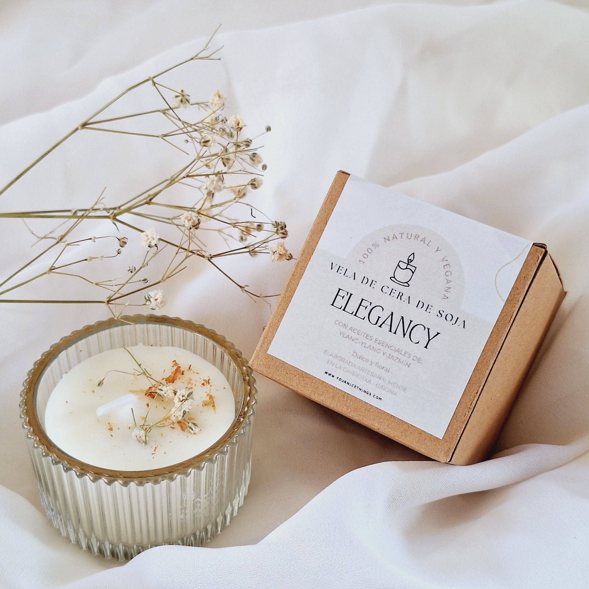 Soyavoks lys med naturlig eteriske oljer -  ylang ylang og jasmin - Bilde ovenfra