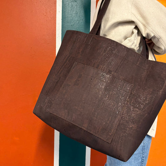 Stor hverdags- og weekendveske av korkskinn