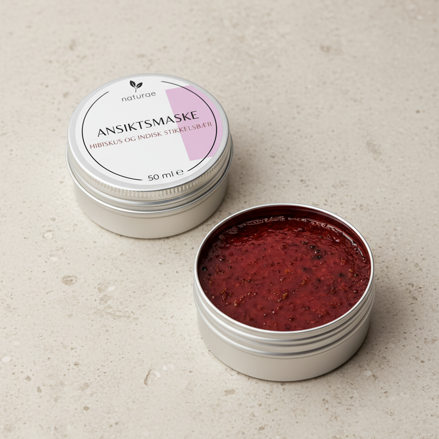 Ansiktsmaske - Hibiskus og indisk stikkelsbær