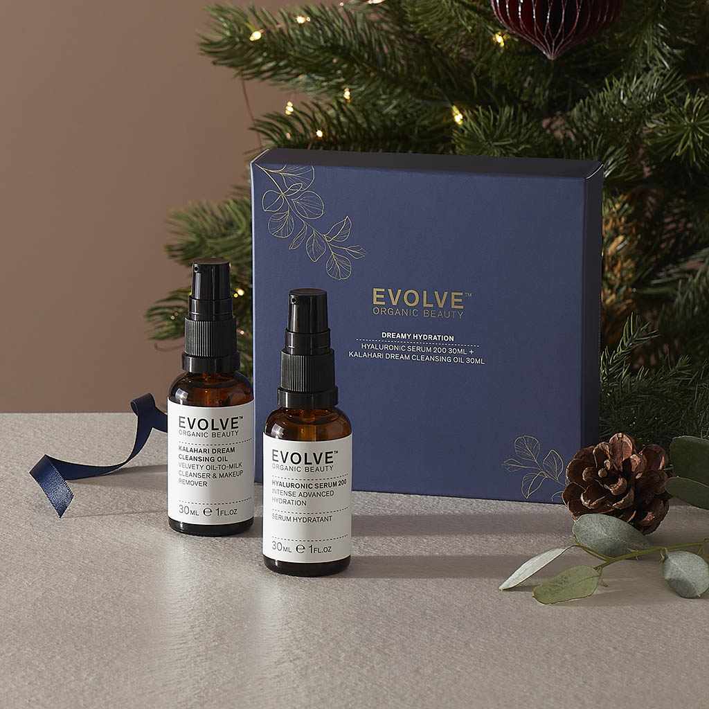 EVOLVE DREAMY HYDRATION Gavesett m/ Hyaluronic Serum og Kalahari Dream Cleansing Oil