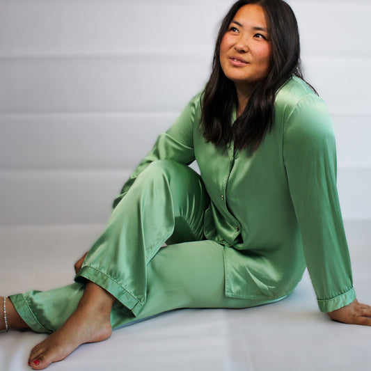 Grønn Pysjamas Silke - Limited edition