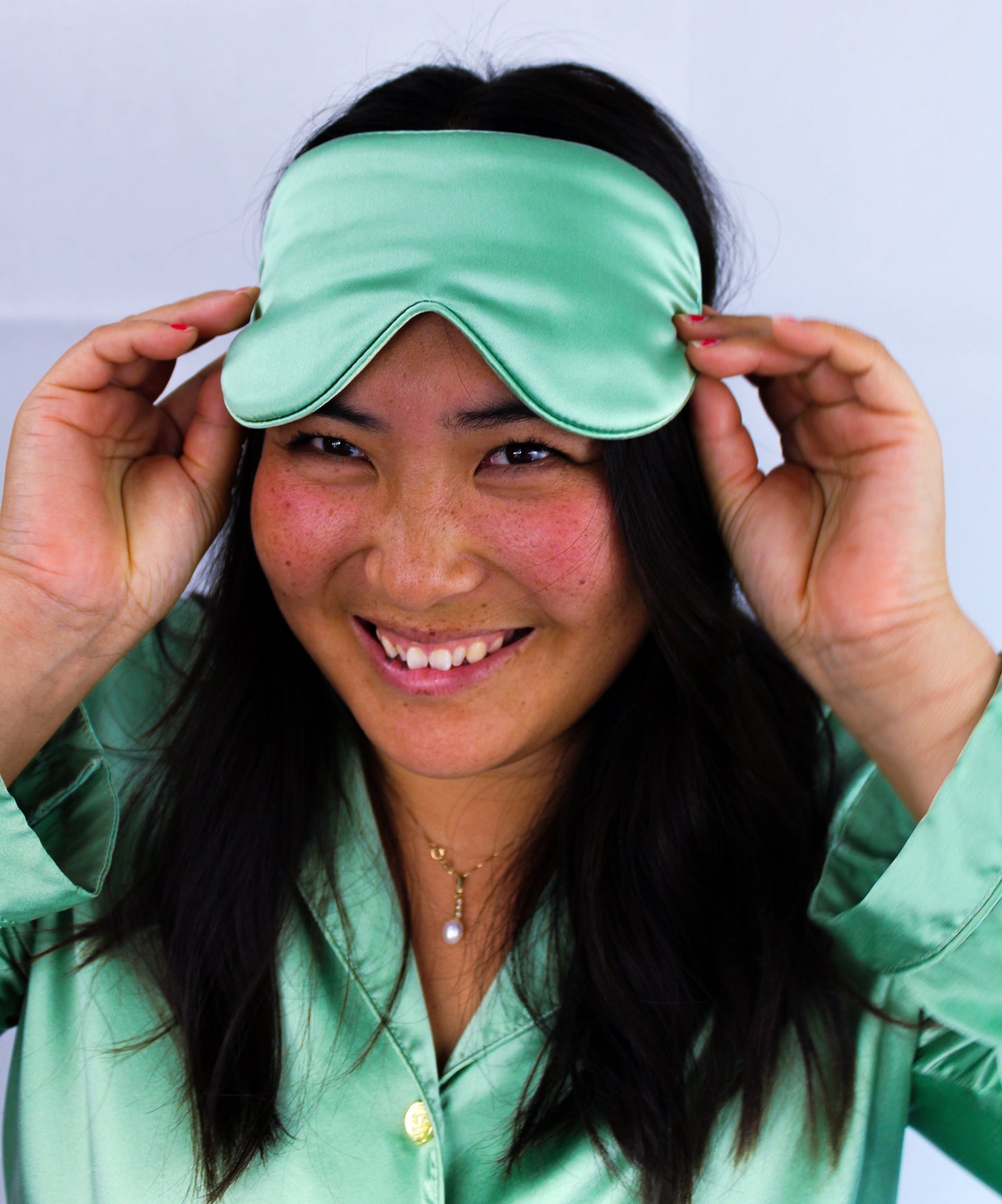 Grønn Sovemaske Silke