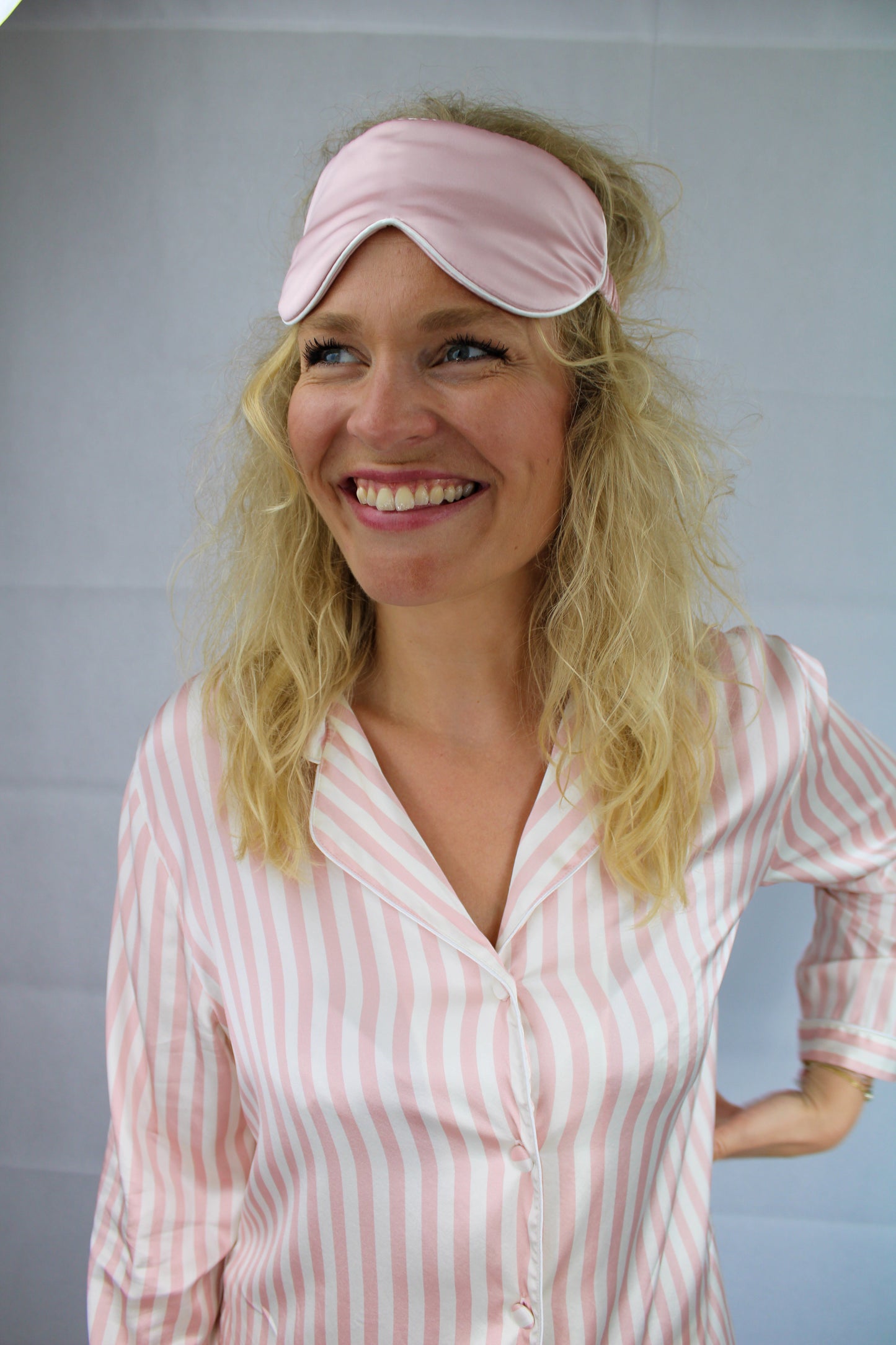 Rosa Sovemaske Silke