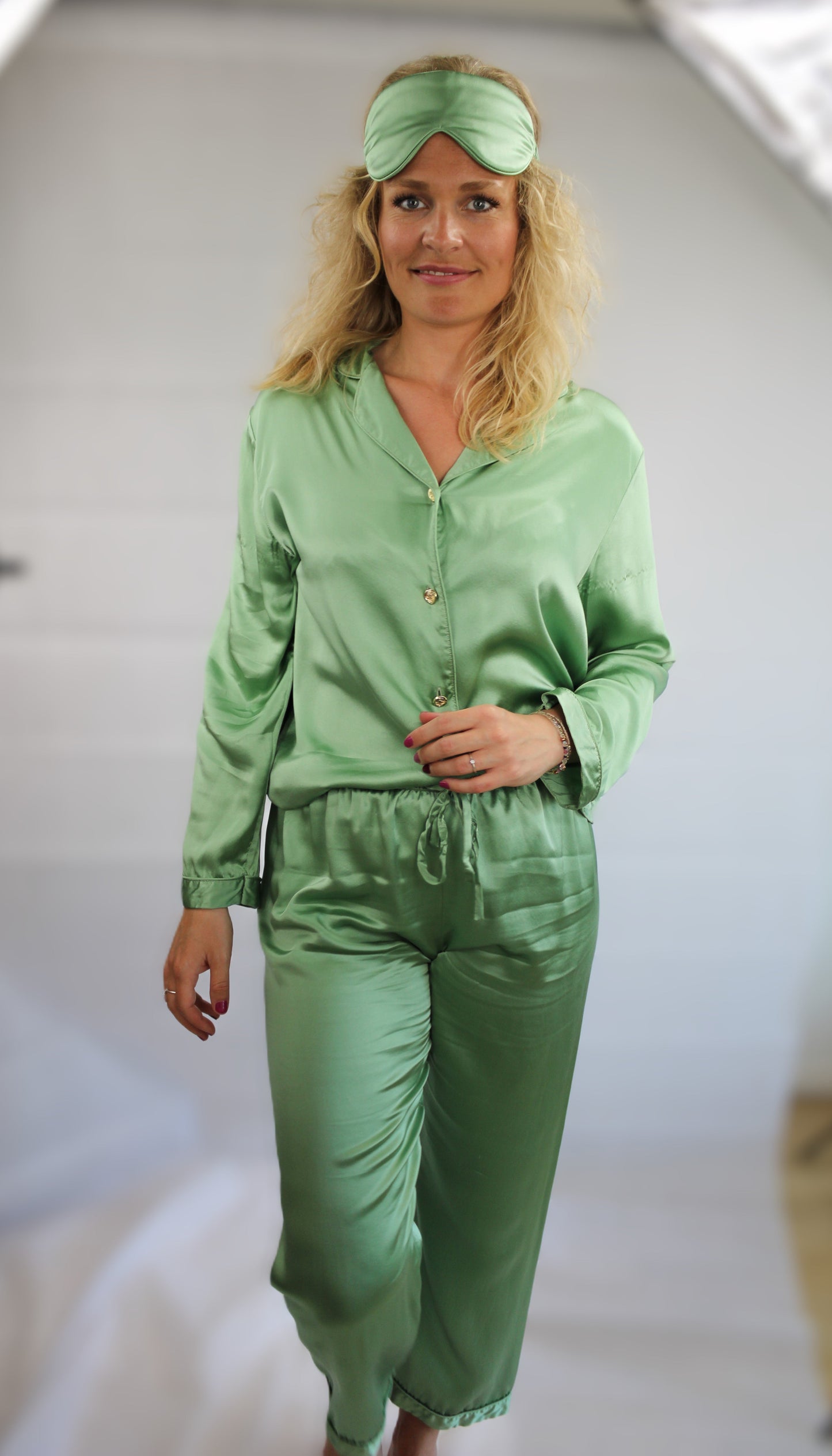 Grønn Sovemaske Silke