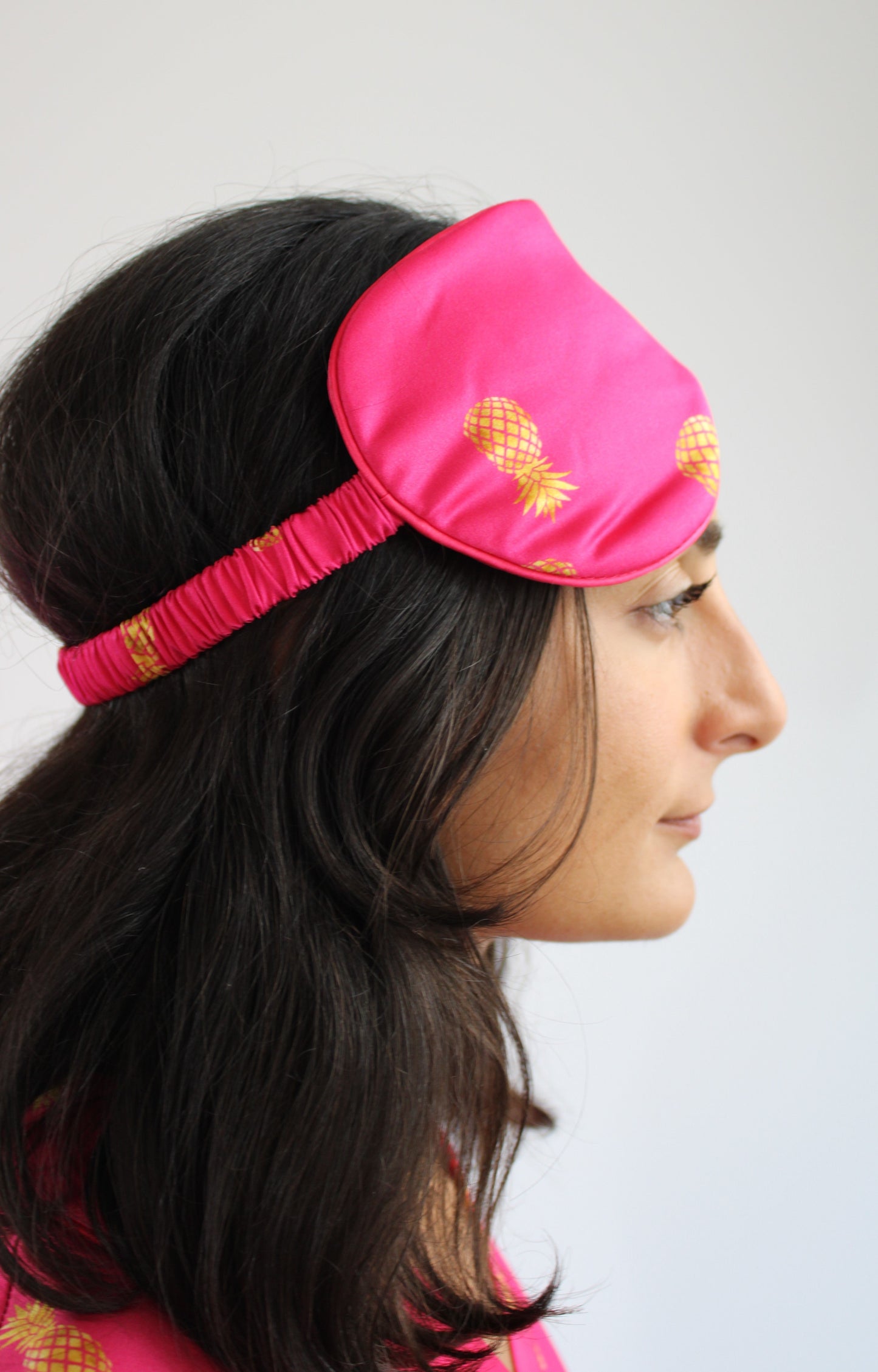 Fuchsia Ananas Sovemaske Silke