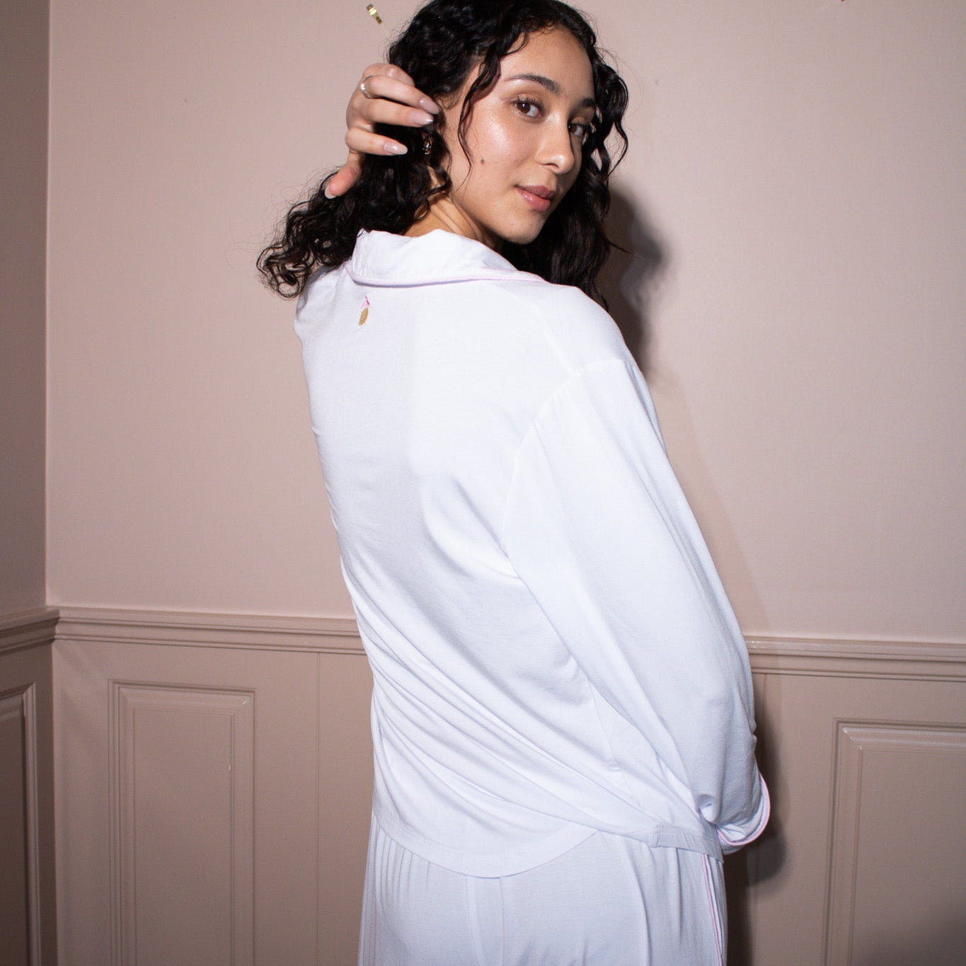 Mix 'n' Match: Hvit/Rosa overdel lang