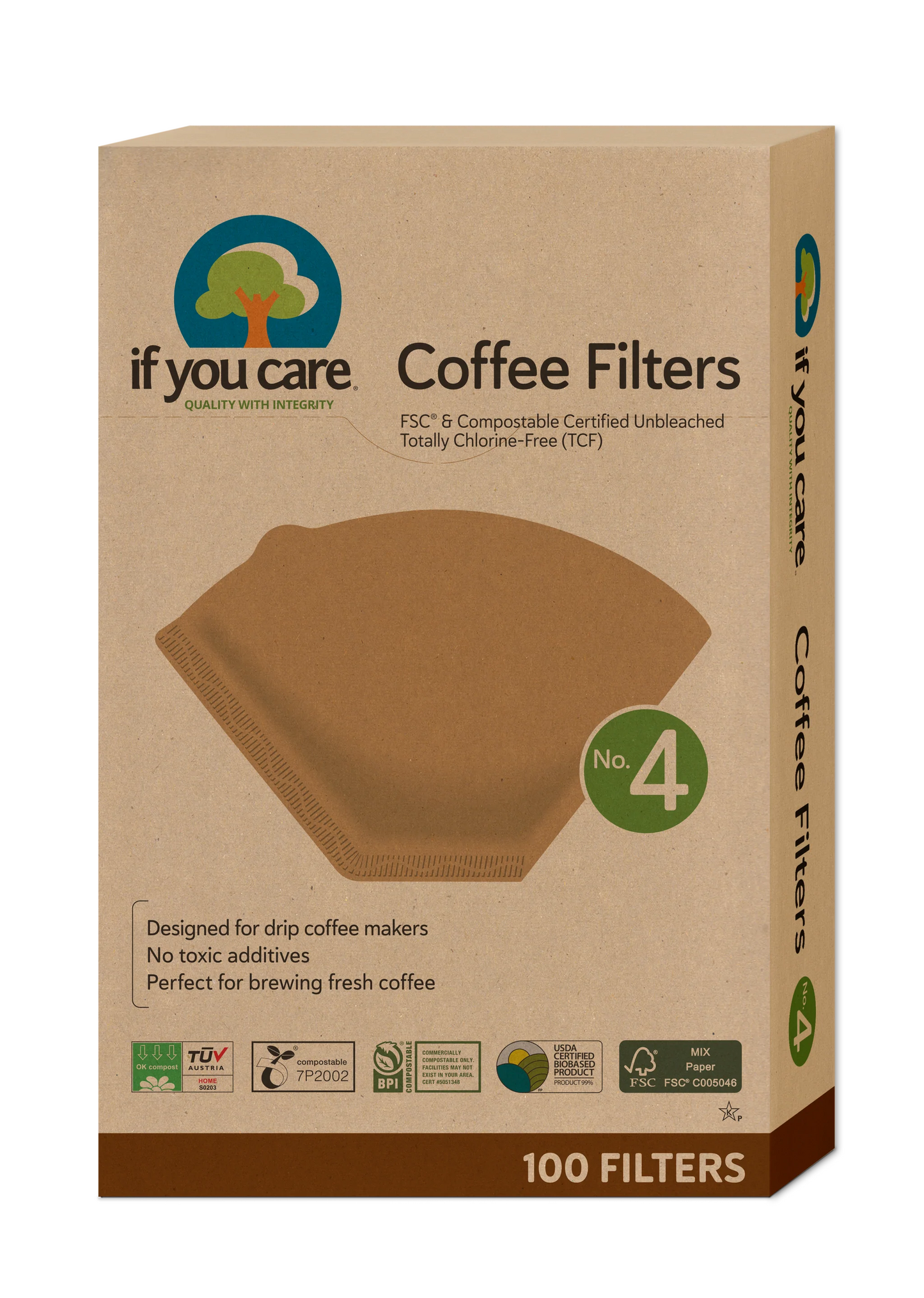 If You Care - Kaffefilter nr 4 - 100 stk