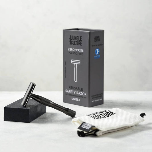 Barberhøvel + 10 blader - Black - fra Lev Logisk