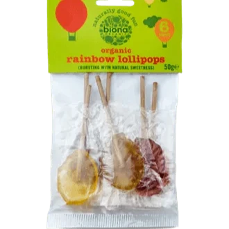 Biona rainbow lollipops 6 stk - Lev Logisk
