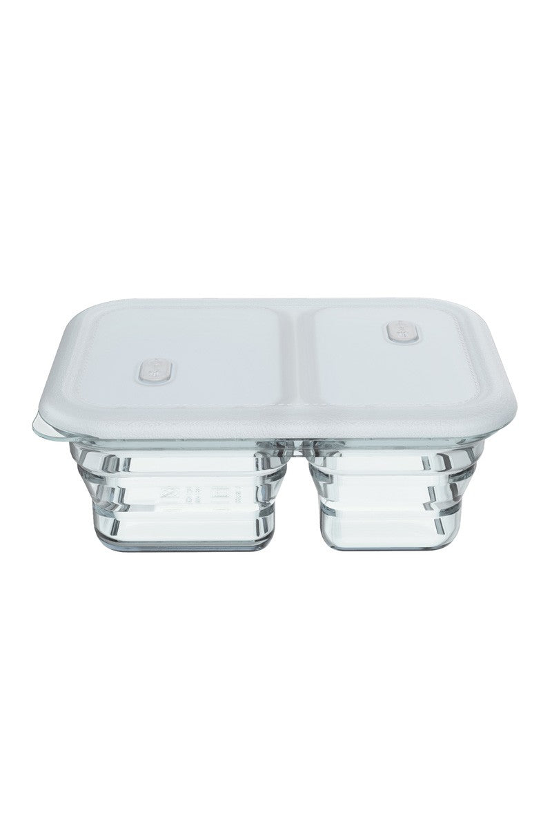 1200ml sammenleggbar boks m/ 2 rom i silikon - Velg farge-