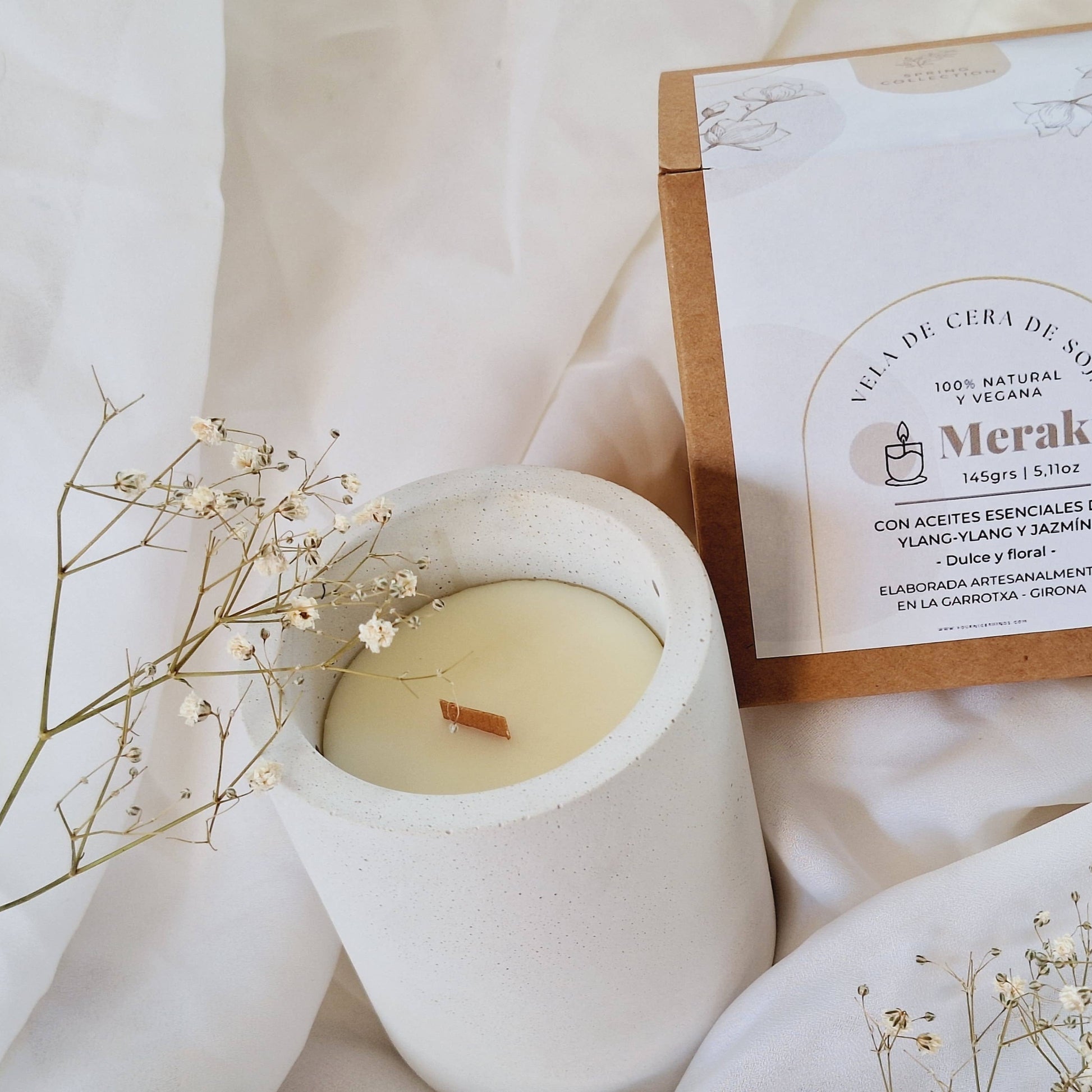 Soyavoks lys med eteriske oljer - Jasmin & ylang ylang - Front bilde