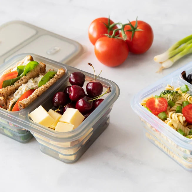 1200ml sammenleggbar boks m/ 2 rom i silikon - Velg farge-