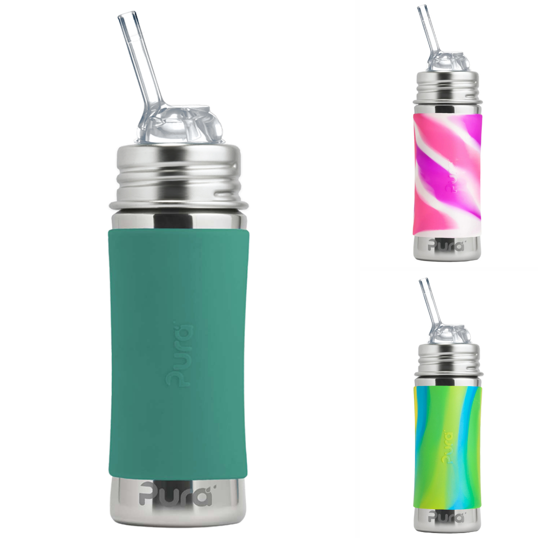 Pura Kiki ISOLERT KIDDO sugerørflaske 260 ml -Velg farge