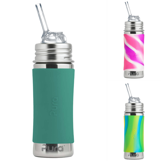 Pura Kiki ISOLERT KIDDO sugerørflaske 260 ml -Velg farge