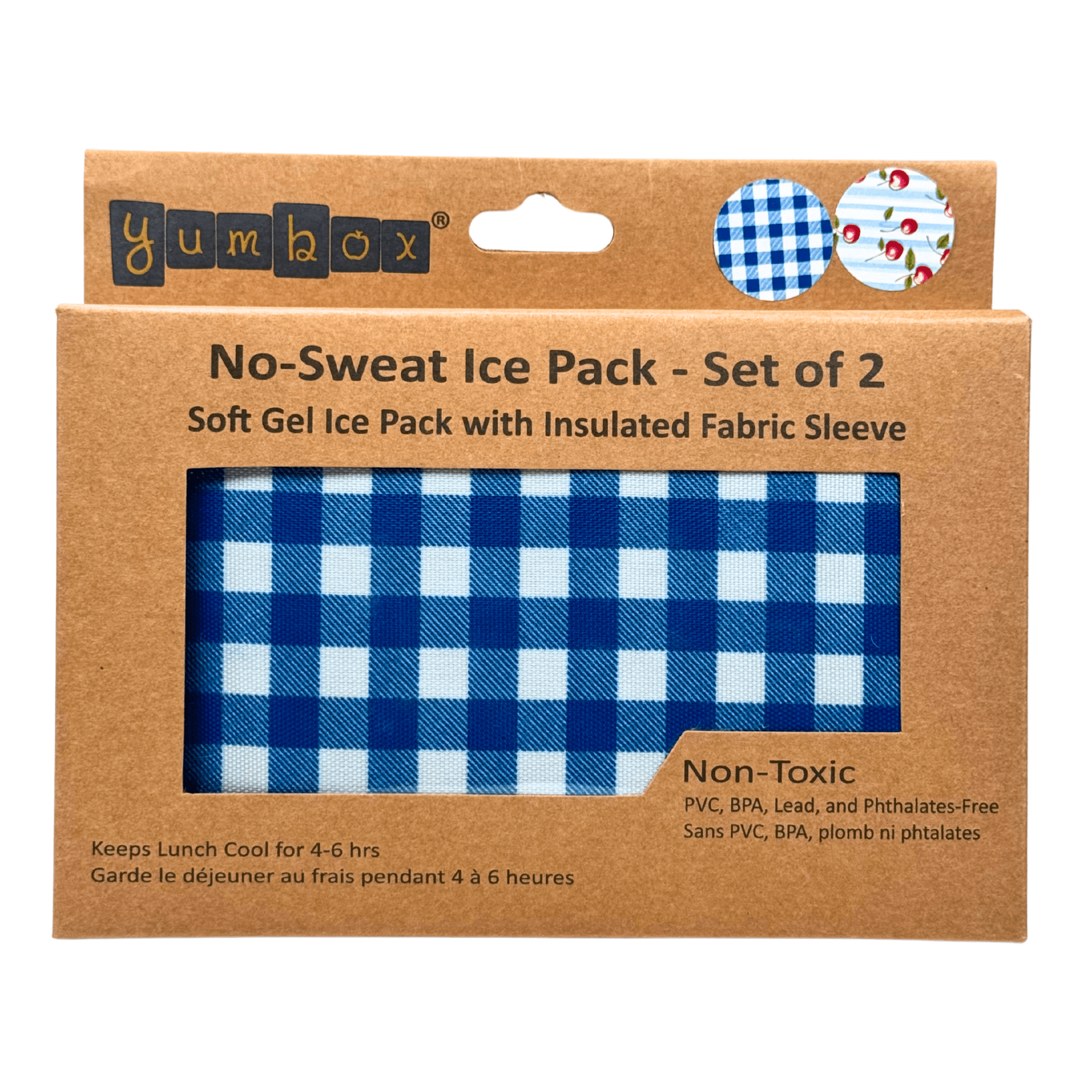 Kjøleelement i stoffpose - Ruter & kirsebær - fra Lev Logisk