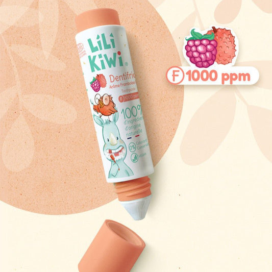 LiliKiwi naturlig tannkrem til barn (3 - 12 år) - Bringebær & Litchi - Lev Logisk