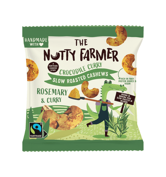 Liten pose ristede cashewnøtter m/karri og rosmarin - Lev Logisk