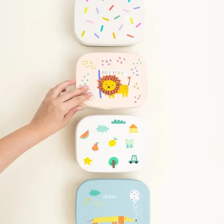 Matboks i stål med silikonlokk og inndeler - Velg motiv - Lev Logisk