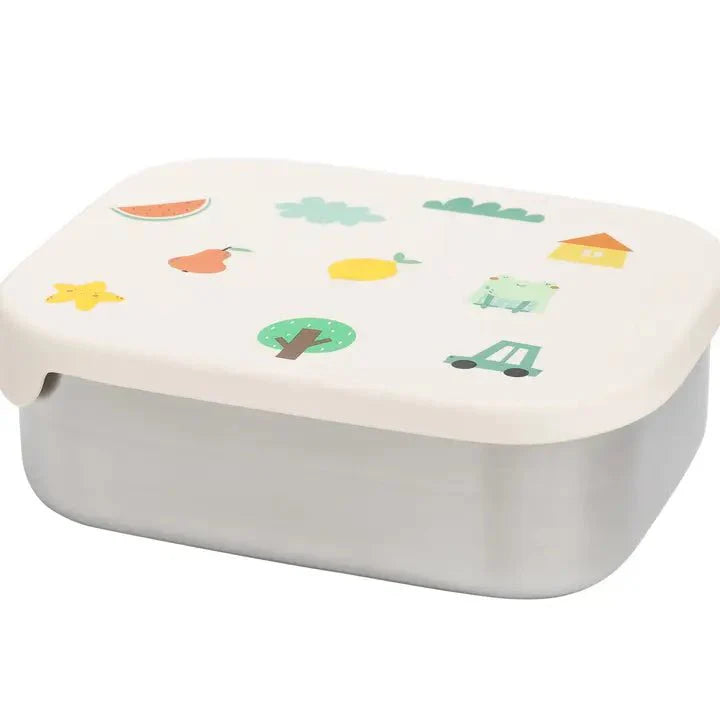 Matboks i stål med silikonlokk og inndeler - Velg motiv - Lev Logisk