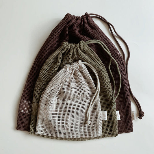 Mesh bags 3 - pk - Velg farger - Lev Logisk