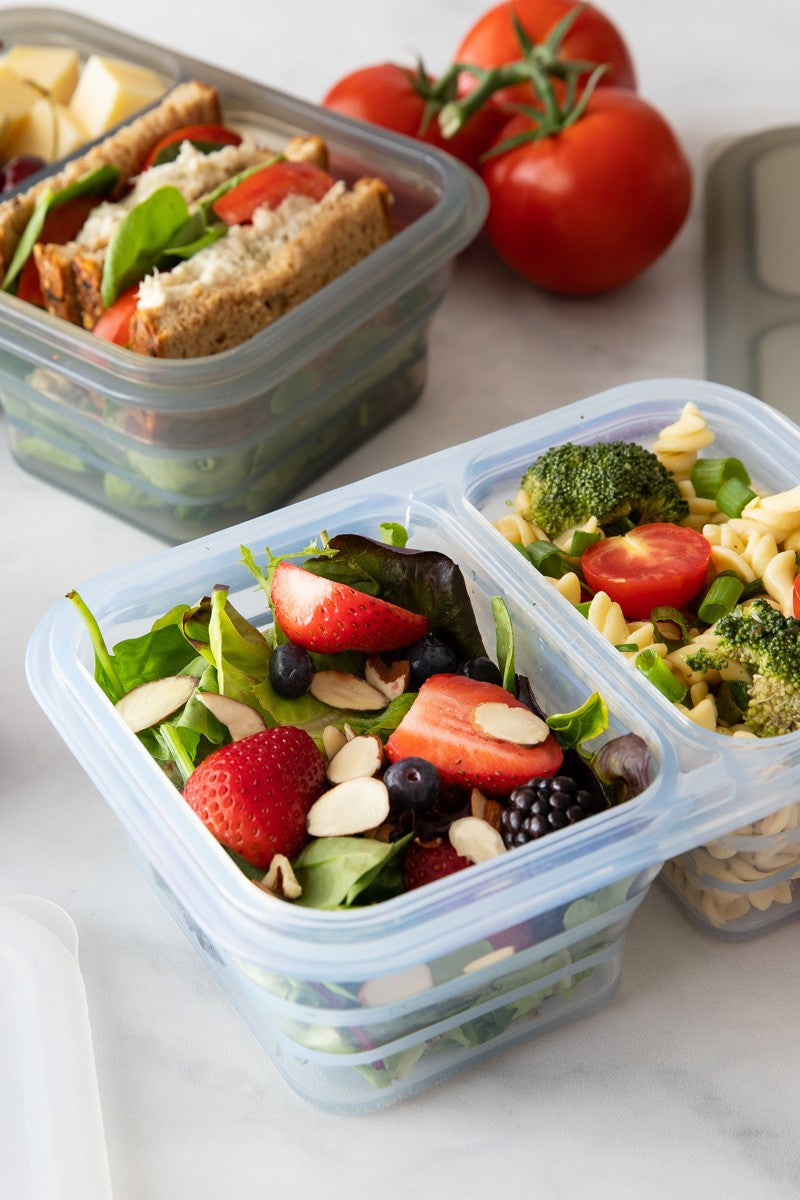 1200ml sammenleggbar boks m/ 2 rom i silikon - Velg farge-