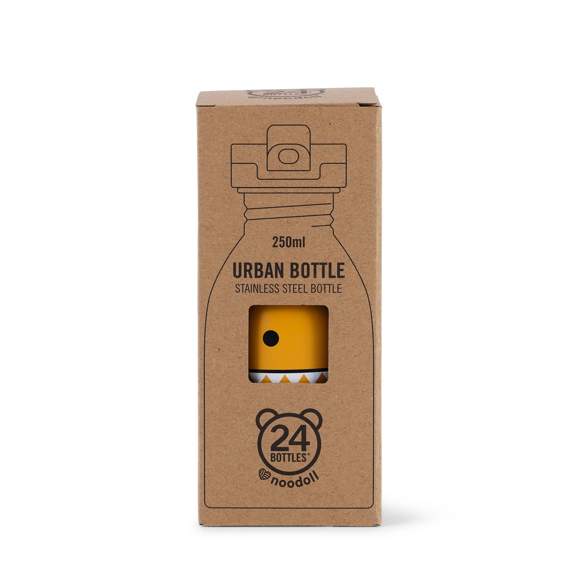 Noodoll/24 bottles drikkeflaske - Orange - brown monster - Lev Logisk