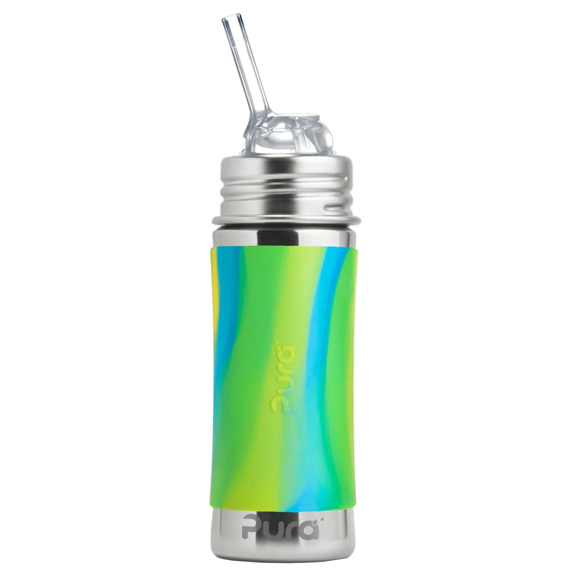 Pura KIDDO sugerørflaske 325 ml - Aqua swirl - Lev Logisk