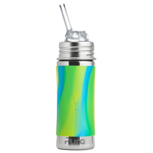Pura KIDDO sugerørflaske 325 ml - Aqua swirl - Lev Logisk