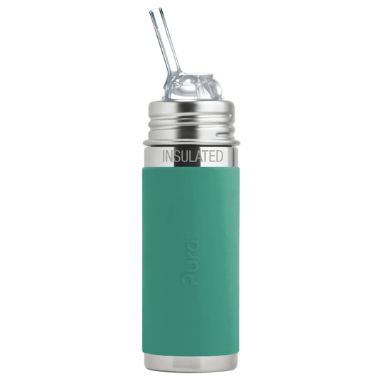 Pura Kiki ISOLERT KIDDO sugerørflaske 260 ml - Mint - Lev Logisk