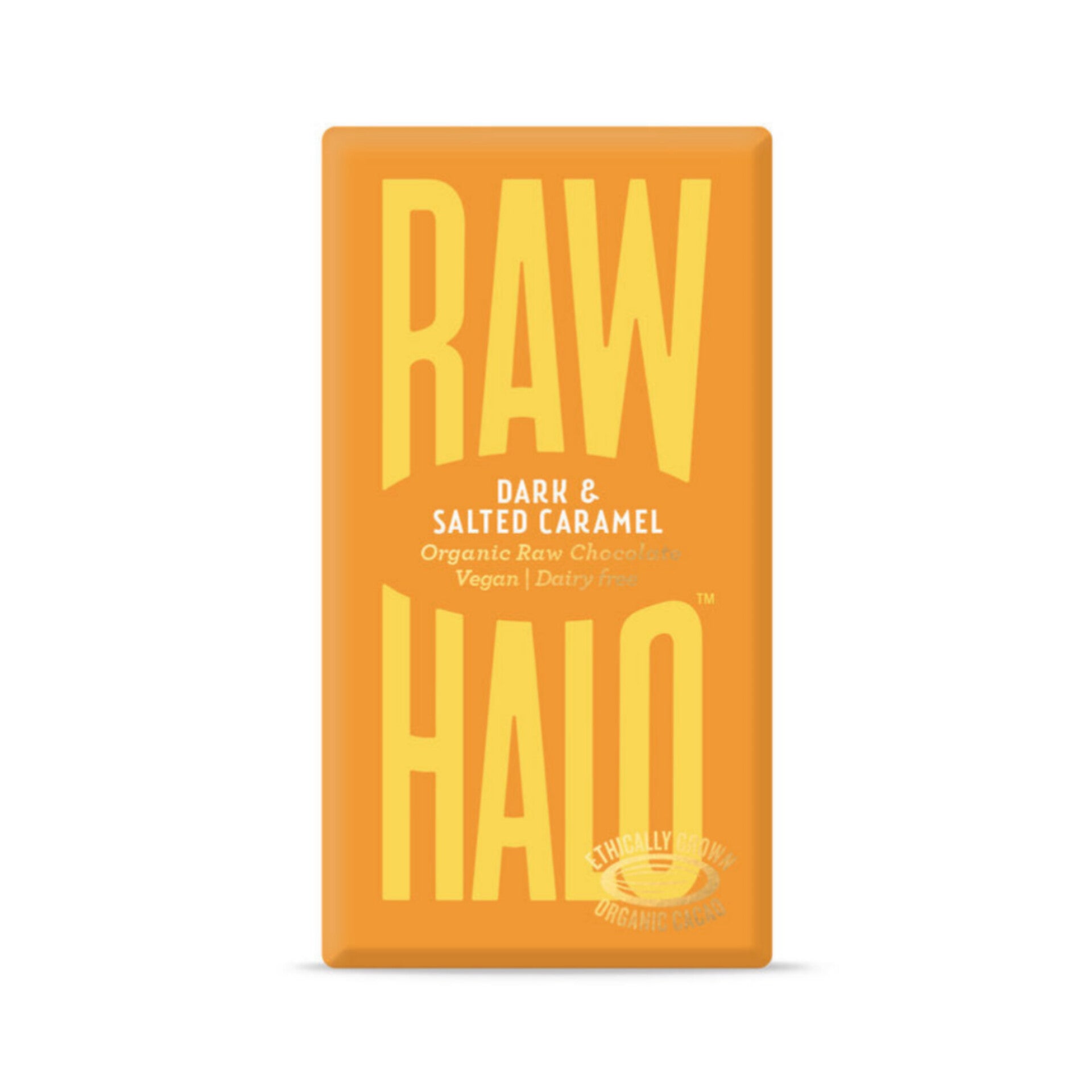 Raw Halo - Mørk sjokolade med salt karamell - 35 gram - Lev Logisk