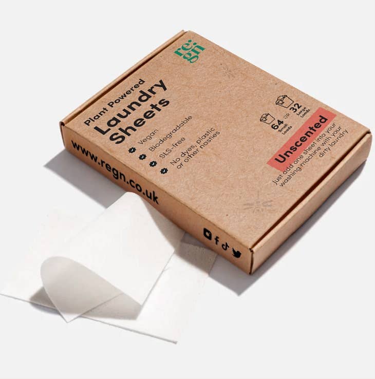 Re:gns vaskeark for klesvask - 64 ark (plastfrie) - Lev Logisk
